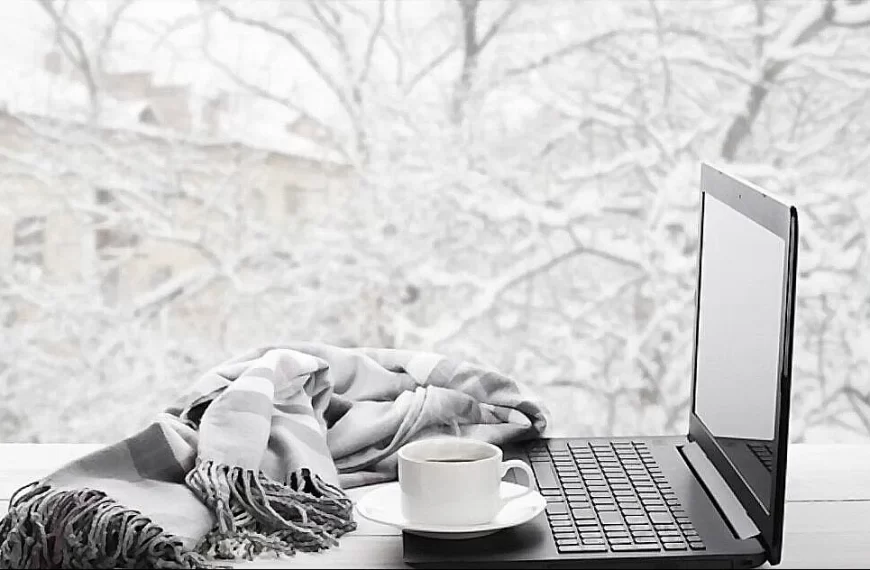 using laptop in a cold weather